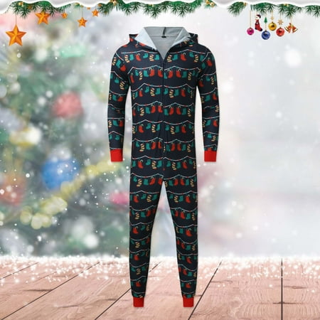 

Christmas Parent-child Suit Printing Home Clothes Pajamas One-piece Clothes