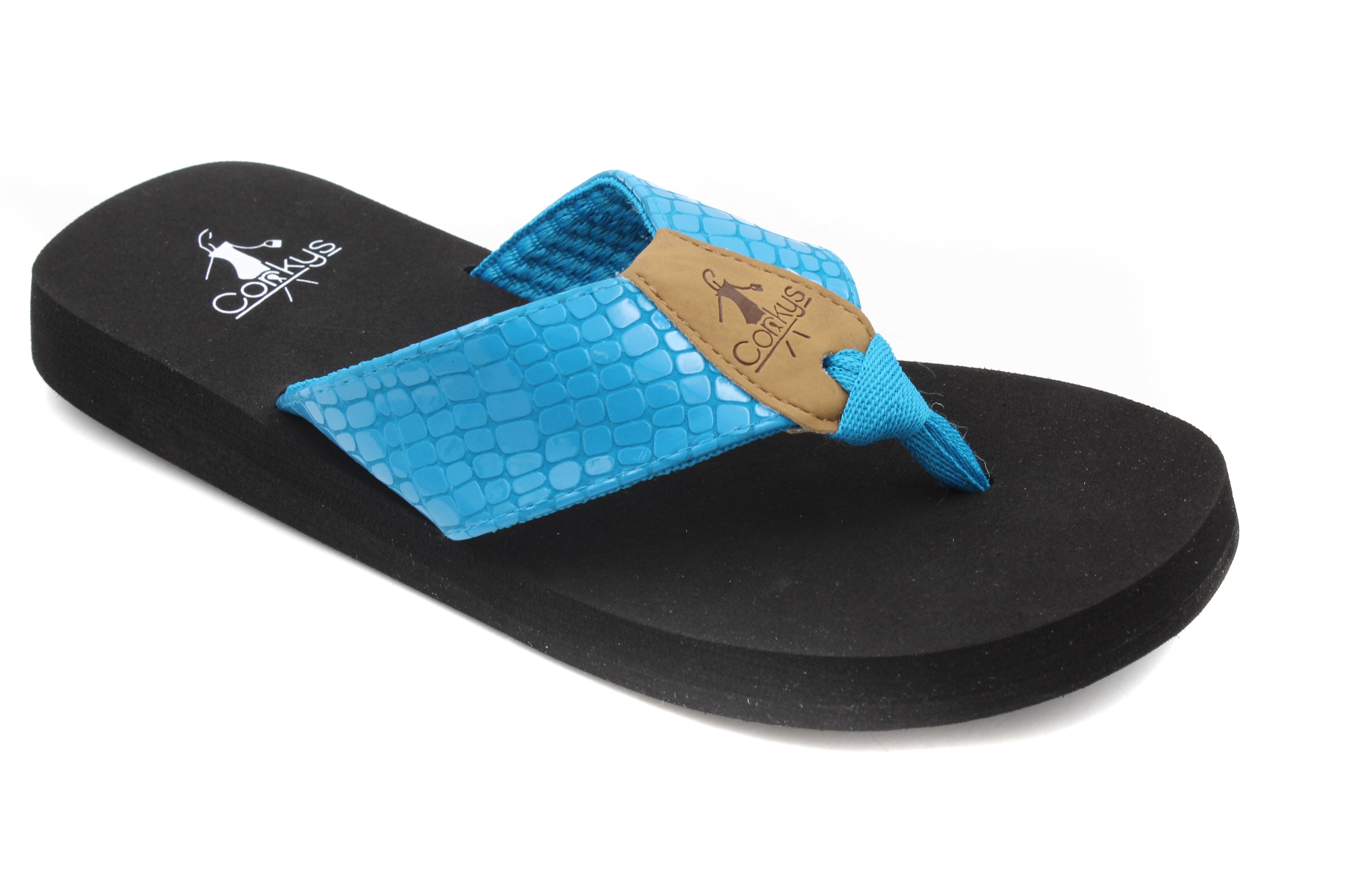 Corkys Footwear Corkys Womens Lumi EVA Flip Flop Sandal (Turquoise, 6