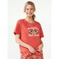 thumbnail image 5 of Joyspun Women's Graphic Sleep T-Shirt, Sizes S to 3X, 5 of 6