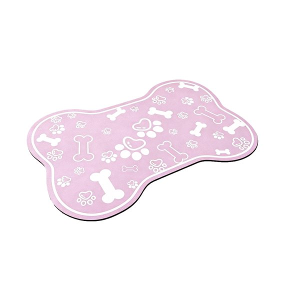 Diatomite Stone Pet Feeding Mat for Dog & Cat, Absorbent Bone Shaped Non-Slip Dog Food Mat