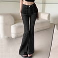 thumbnail image 2 of Slim Fit Micro Flared Jeans Women's High Waisted Retro New Micro Flared Pants, 2 of 2
