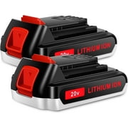 KUNLUN 2-Pack 20V 3000mAh Replacement Battery for Black & Decker Li-ion Battery LBXR20 LB20 LBX20 LBX4020 Power Tools