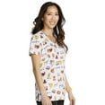thumbnail image 4 of Tooniforms Scrubs Top For Women V-Neck Print TF614, 4 of 7