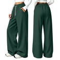 thumbnail image 6 of WULMLEO Wide Leg Sweatpants Women Baggy Elastic High Waisted Lounge Pants 2026 0versized Soft Relaxed Fit Workout Trousers with Pockets Dark Green 3XL, 6 of 9
