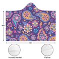 thumbnail image 3 of Wearable Blanket,Purple Paisley and Floral Pattern Hooded Wearable Flannel Blanket for Adults & Teens,Winter Poncho Shawl Wrap Cape Cozy Anti-Pill,60"x80", 3 of 5
