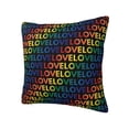 thumbnail image 2 of YFYANG Square Decorative Throw Pillow Case (Without Pillow Insert), Rainbow Color Love Pattern Bedroom Sofa Car Cushion Cover, 22"x22", 2 of 9