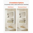 thumbnail image 5 of VEVOR Lighted Medicine Cabinet with Mirror, 24 x 32 in Recessed or Wall Mount, 3 Color Dimmable LED Bathroom Medicine Cabinet with Magnifying Mirror, Adjustable Shelve Storage, Memory Defog Function, 5 of 9