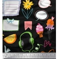 thumbnail image 1 of Soimoi Black Cotton Voile Fabric Food & Headphone Food Print Fabric by the Yard 42 Inch Wide, 1 of 3
