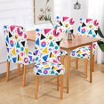 thumbnail image 2 of Yayeee 4 Pack Dining Chair Covers Stretch Parson Chairs Slipcovers Seat Protector, Yellow Retro Shapes, 2 of 6