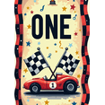 thumbnail image 4 of Racing Themed Backdrop Banner with ONE Lettering and Checkered Flags, Party Decorations for First Birthday Party, Photography Props, Kids Party Supplies, Decor Background, 4 of 4