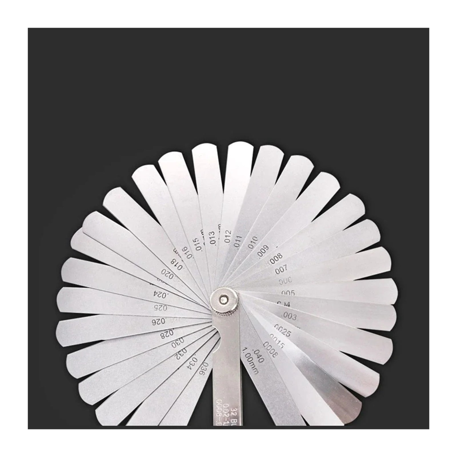 32 Blades Feeler Gauge Stainless Steel Metric 0.02-1.00mm Gap Feeler Gauge Measurement Tool For Engine Valve Adjustment ,Easy Identification