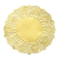thumbnail image 1 of Uxcell 50 Pcs Servilletas de Papel de 5.5 Pulgadas Redondas de Encaje Decorativas, Papeles Desechables para Comidas y Fiestas, Dorado, 1 of 6