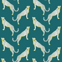 Nicole Miller Guepardo Teal Peel & Stick Wallpaper