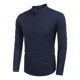 thumbnail image 2 of Camisa Cuello Mao Lino Hombre Casual Manga Larga Slim Fit, 2 of 7