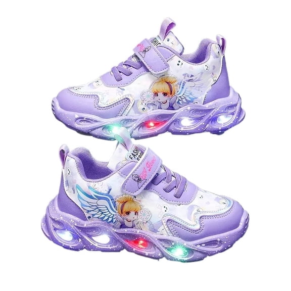 Kids Casual Shoes Girls Cartoon Breathable Non-Slip LED Light Sneakers Unisex Luminous Sneakers for Girls Sport Running Shoes Girl Birthday Present Comfortable & Playful Kids Shoes