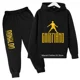 thumbnail image 2 of Conjunto de sudadera con capucha y pantalones de terciopelo para niños con estampado de Ronaldo, conjunto deportivo de 2 piezas para niños y niñas, 2 of 5