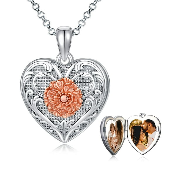 Collar con medallón SOULMEET en plata de ley, tono oro rosa