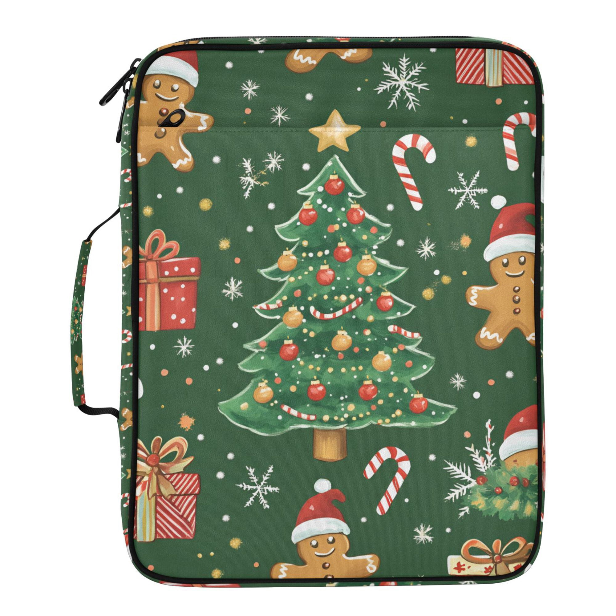 FORMRS Accordion File Folder A4 Size 7-Pocket Expanding Document Organizer Bag with 3 Ring Binder, Christmas Tree