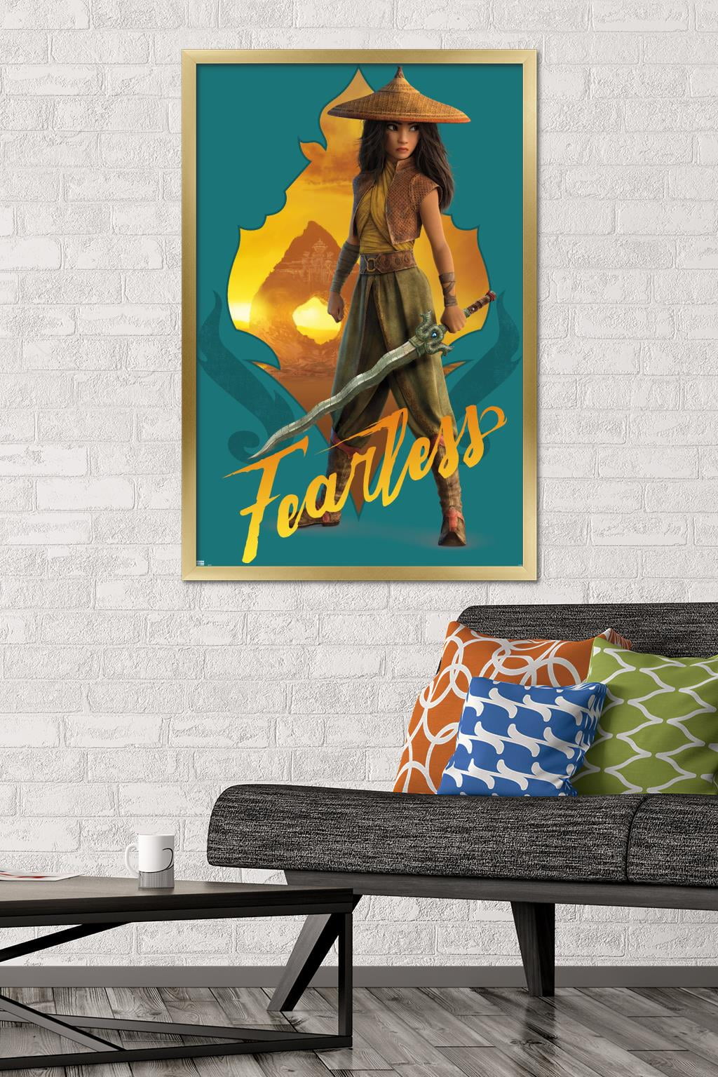 Disney Raya and the Last Dragon - Fearless Wall Poster, 22.375" x 34", Framed
