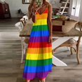 thumbnail image 4 of Gay Pride Flag Sleeveless Dress prom clothes evening dress women, 4 of 6