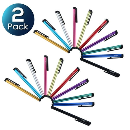 Insten 20pcs Universal Touch Screen Stylus Pen For iPhone 7 8 X XS XS Max iPad Mini Air Pro Samsung Galaxy S9 S8 S7 S6 Edge Tab Pro Tablet LG G Stylo 4 2 K7 G6 Smartphone Touchscreen (Best Stylus For Surface Pro 2)