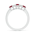 thumbnail image 2 of ANGARA Natural Oval Three Stone Ruby Engagement Ring with Diamonds in 14K White Gold for Women (Size-6x4mm) | July Birthstone, Birthday, Anniversary, Jewelry Gift for Women | Natural Ruby Ring, 2 of 9