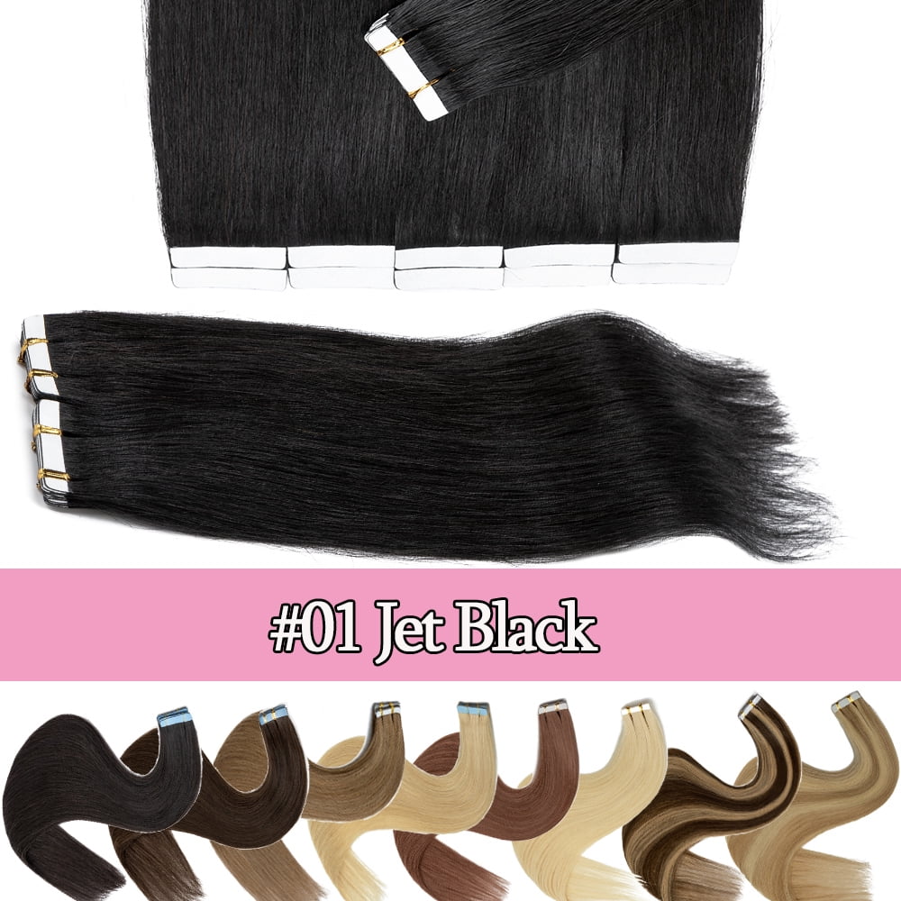 HAIRRO 18Inch Tape In Hair Extensions Human Hair Chocolate Brown to Caramel Brown 100% Remy Human Hair Extensions Real Human Hair Soft Thick To End 100g/Pack 40pcs Seamless Weft（ #4p27 ）