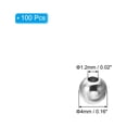 thumbnail image 2 of Uxcell Smooth Round Spacer Beads, 4mm OD  1.2mm ID Loose Balls Spacers, Silver 100Pcs, 2 of 6