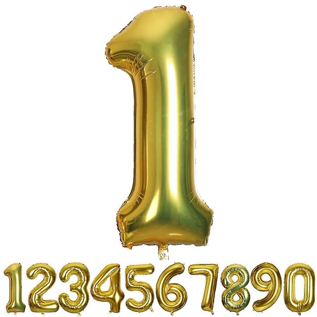Globo Inflable Número 1 Para Decoración De 1er Cumpleaños Dorado