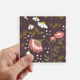 thumbnail image 1 of Brown Flowers Paint Sticker Square Waterproof Stickers Wallpaper Car Decal, 1 of 1