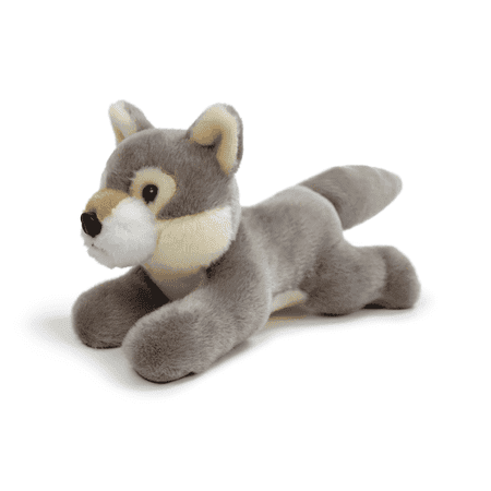 Just qunseen 8'' Realistic Wolf Plush Toy Soft Stuffed Animal Interactive Wild Forest Animal Gift
