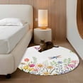 thumbnail image 3 of Round Area Rug 3.3 Ft, Wildflowers Washable Non-Slip Circle Carpet for Living Room/Bedroom, Spring Country Tulip Butterfly Floral Leaf Low-Profile Small Kitchen Mats Collection Rugs for Indoor, 3 of 7