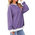 thumbnail image 5 of Fantaslook Color Block Sweatshirts for Women Crewneck Long Sleeve Oversized Pullover Tops Casual Fall Outfits, 5 of 9