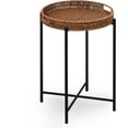 thumbnail image 1 of Small Wicker Round End Table, 16 in Rattan End Tables with Removable Tray, Waterproof Sofa Coffee Side Table, Indoor&Outdoor Side Tables for Patio, Living Room Bedroom Office, 1 of 8