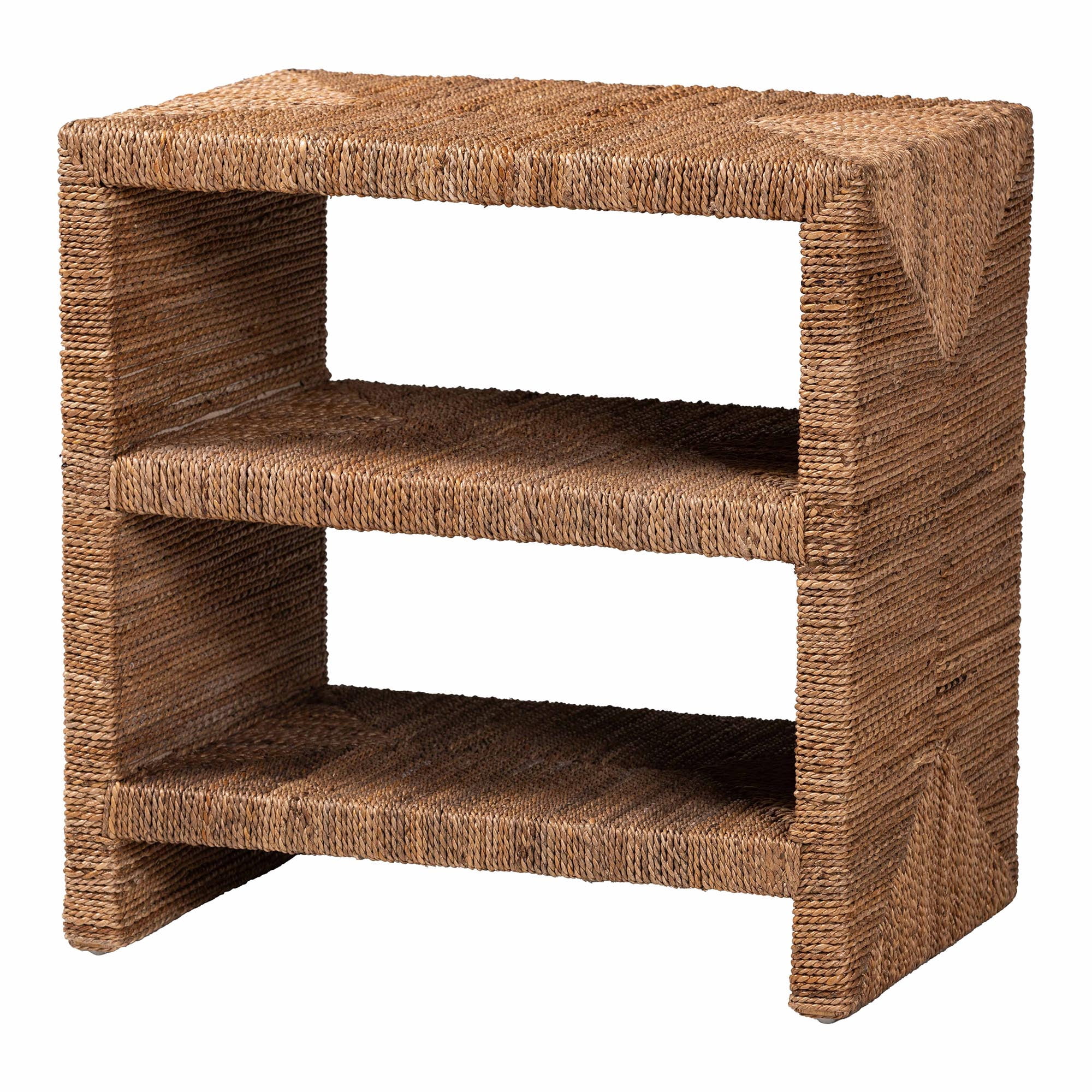 bali & pari Liza Boho End Table, 2-Tier, Natural Seagrass