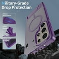 thumbnail image 5 of Dteck Magnetic Case for Samsung Galaxy S23 Ultra,Shockproof TPU+PC Anti-Slip Compatible with Mag Safe Case Adjustable Kickstand Frosted Translucent Matte Phone Cover,Darkpurple, 5 of 6