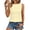 Yellow, variant on Tank Tops for Women Sleeveless Ruffle Hem Smocked Crewneck Shirt Blouse Summer Casual Cute Outfit Tops