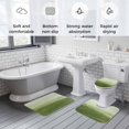 thumbnail image 5 of Sage Green Ombre Bath Mat 3 Piece Bathroom Rug Set, Modern Abstract Art Ocean Oil Painting Non Slip Bath Rug Contour Mat and Toilet Lid Cover, Absorbent Shower Mats Soft Bath Rugs and Mats Sets, 5 of 8