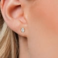 thumbnail image 3 of Gem Stone King 14K Yellow Gold Lab Grown Diamond Doble Notch Stud Earrings for Women Men | 0.88 Cttw | Gemstone April Birthstone | Marquise 8X4MM | E-F Color | VVS-VS Clarity, 3 of 6