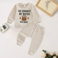 thumbnail image 2 of Xudanell 3-6 Month Boy Clothes Winter Baby Boy Outfits Embroidered Sweatshirt Pants Warm Set with Rugby Printed, 2 of 3