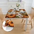 thumbnail image 2 of HAOXIT Classic Autumn Pumpkin Print Square Tablecloth  Washable Polyester Table Cloth for Square Tables Waterproof Wrinkle Free Stain Resistant Table Cover for Kitchen Dining Room 52*52, 2 of 8