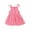 Hot Pink, variant on Elainilye Fashion Toddler Baby Girl Summer Dress Seaside Beach Dress Sling Skirt Floral Skirt Cotton Linen Dress, Sizes 9M-5Y,Pink
