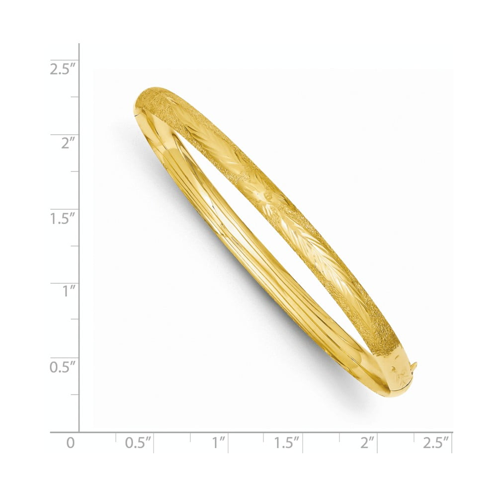 Double Accent 14K Yellow Gold Hollow DC Stackable 3mm Oval Shape Bangle Bracelet Available 7, 7.5 Inches