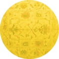 thumbnail image 1 of Ahgly Company Machine Washable Indoor Round Oriental Yellow Traditional Area Rugs, 3' Round, 1 of 4