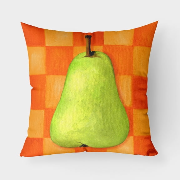 Carolines Treasures WHW0117PW1818 Pear in Orange by Ute Nuhn Fabric Decorative Pillow 18H x18W multicolor