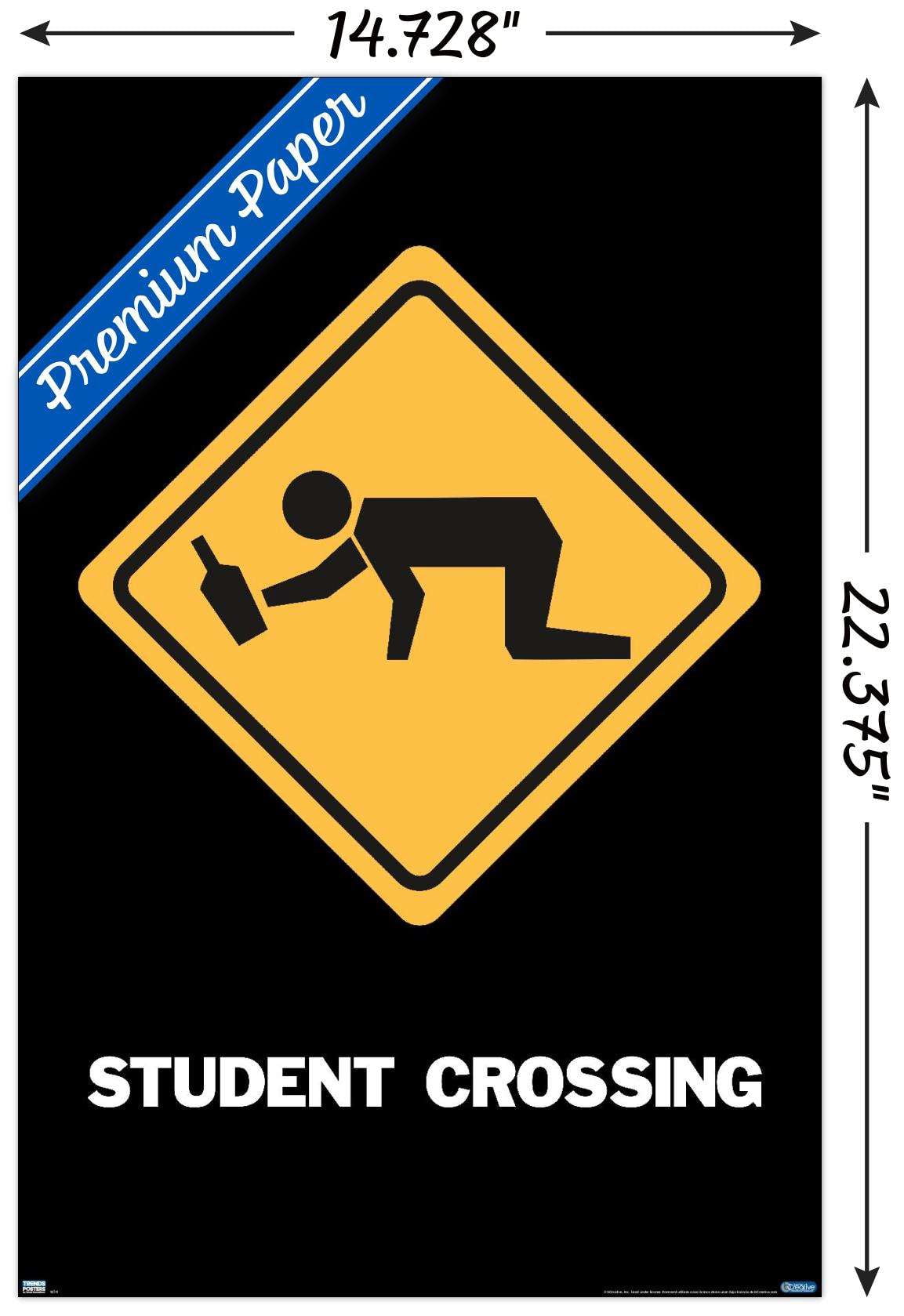 Student Crossing Wall Poster, 14.725" x 22.375"