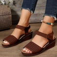 thumbnail image 6 of Xijirk Women Sandals Everyday Casual Wear Open Toe Design Hollow Out Wedge Heel Women Sandals Comfortable Summer Footwear for Daily Use,Brown,8.5, 6 of 7