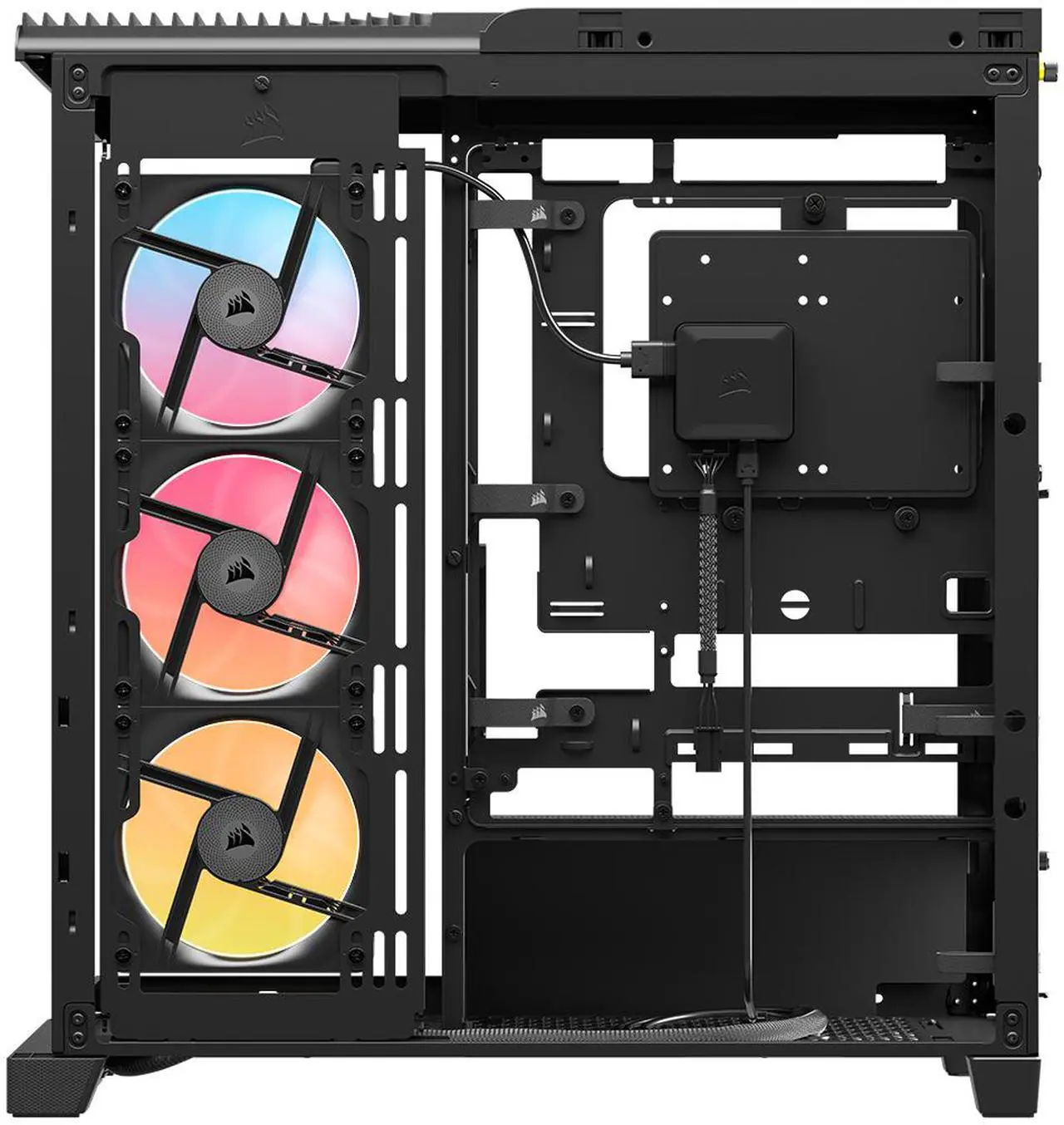 CORSAIR FRAME 4500X LX-R RGB LINK Panoramic Glass Mid-Tower PC Case – Panoramic Glass Exterior – InfiniRail Fan Mounting System – Fits Dual 360mm Radiators – ASUS BTF, MSI Project Zero,
