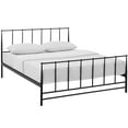 thumbnail image 3 of Modern Contemporary Urban Design Bedroom King Size Platform Bed Frame, Brown, Metal Steel, 3 of 5