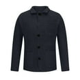 thumbnail image 3 of Lovskoo Mens Cardigan Sweater Jacket Pullover Knit Stand Collar Elastic Solid Color Half Sweater Tops Dark Gray, 3 of 5